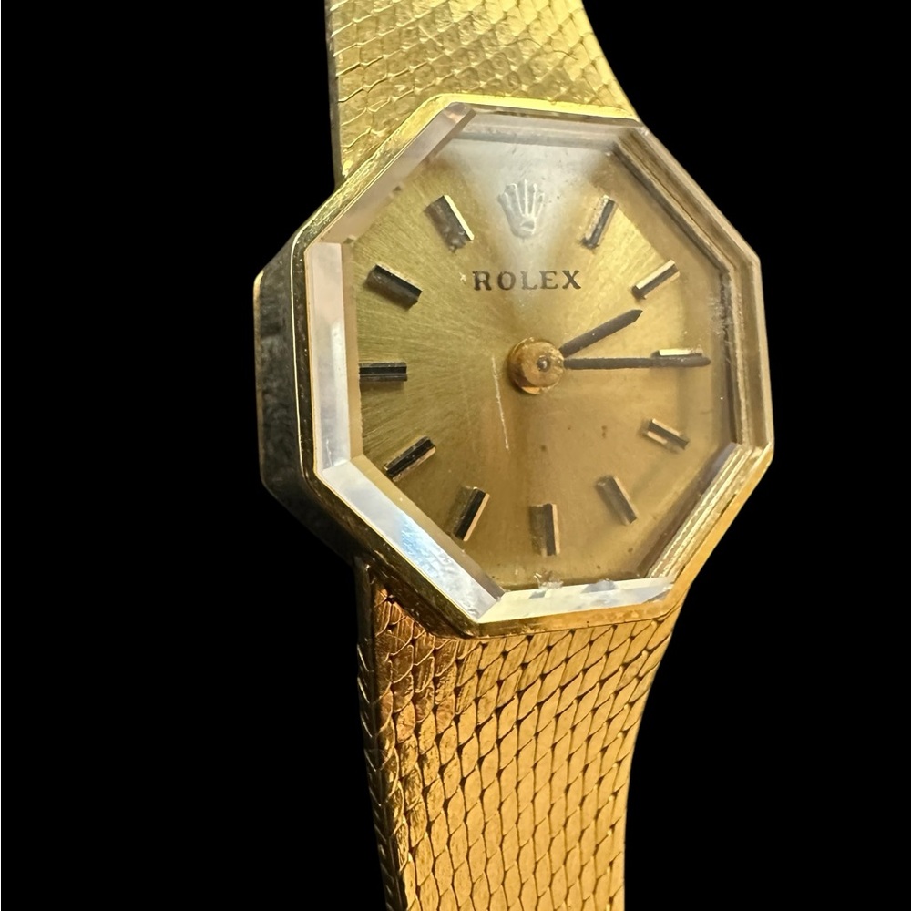 Rolex Women's Octagonal Gold Bracelet Watch